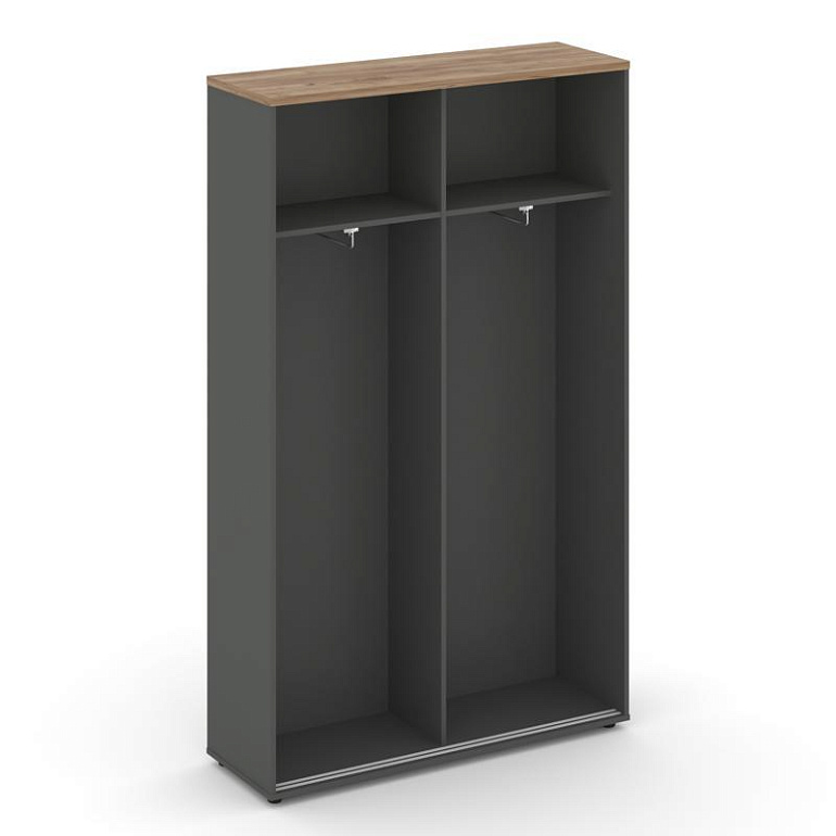 шкаф-купе для одежды style project sn.shk.e-003 антрацит/дуб табак/черный ручки фото