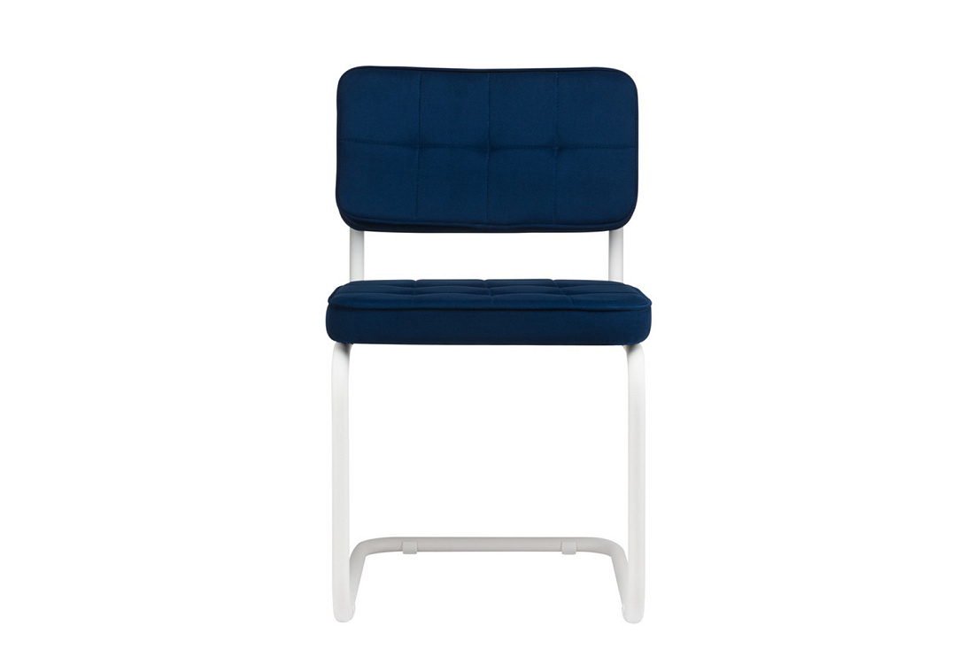 конференц-кресло eco-chair colombo comfort clm-05 синий велюр / белый металл фото