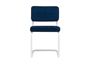 Конференц-кресло ECO-CHAIR COLOMBO Comfort CLM-05 Синий велюр / Белый металл фото