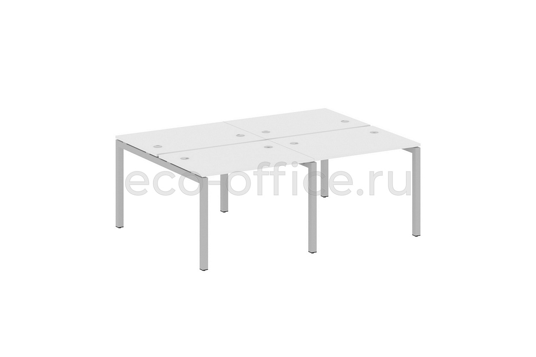 Рабочая станция на 4 рабочих места METAL SYSTEM QUATTRO 5x5 50БП.СМ-4.1 Белый / Серый металл  стоимость