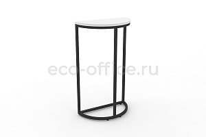 Стол журнальный SLICE-850 Белый Бриллиант / Черный металл фото