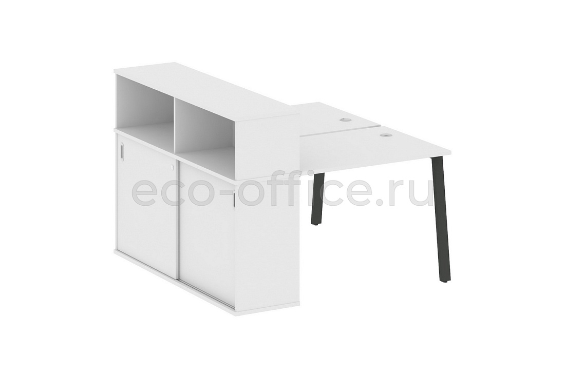 Рабочая станция с опорным шкафом-купе METAL SYSTEM STYLE БА.РС-СШК-2.1 Белый / Антрацит металл  стоимость
