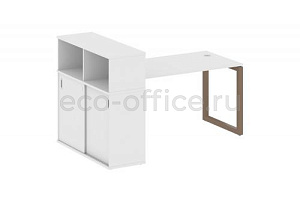 Стол письменный с опорным шкафом-купе METAL SYSTEM QUATTRO 5x5 50БО.РС-СШК-3.3 Белый / Мокко металл фото