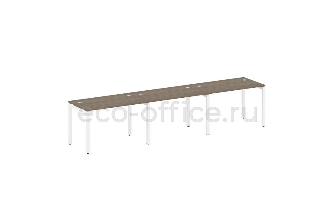 Рабочая станция на 3 рабочих места METAL SYSTEM QUATTRO 5x5 50БП.СМ-3.2 Вяз Благородный / Белый металл  стоимость