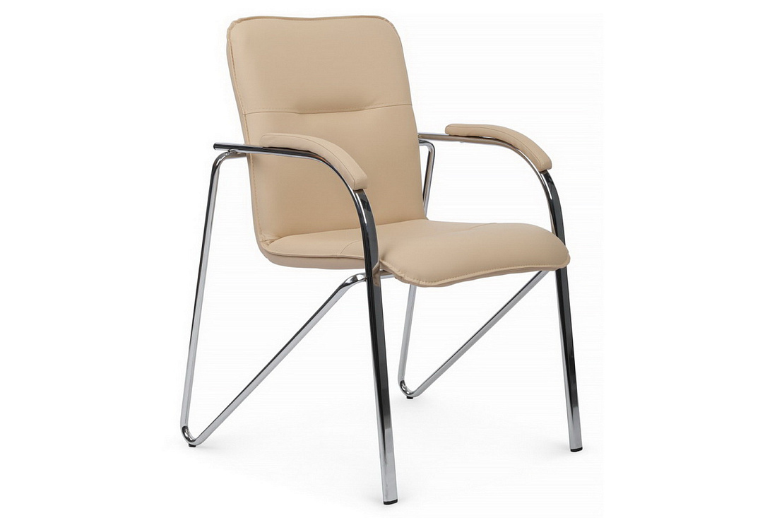 конференц-кресло rv chair самба на гальванических опорах smb-01h бежевая экокожа фото