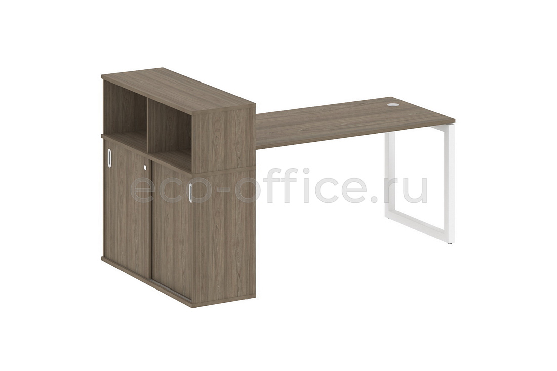 Стол письменный с опорным шкафом-купе METAL SYSTEM QUATTRO 5x5 50БО.РС-СШК-3.4 Вяз Благородный / Белый металл  стоимость