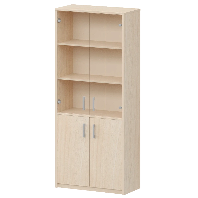 шкаф комбинированный с прозрачным стеклом protech а-310/а-стл310пр бук фото