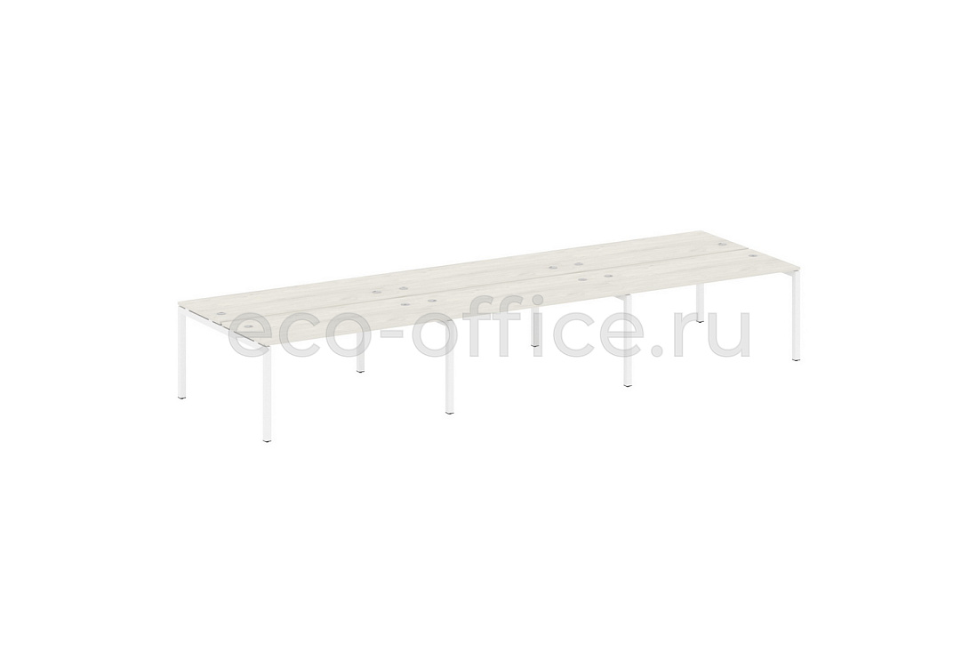 Рабочая станция на 6 рабочих мест METAL SYSTEM QUATTRO 5x5 50БП.СМ-6.4 Дуб Наварра / Белый металл  стоимость