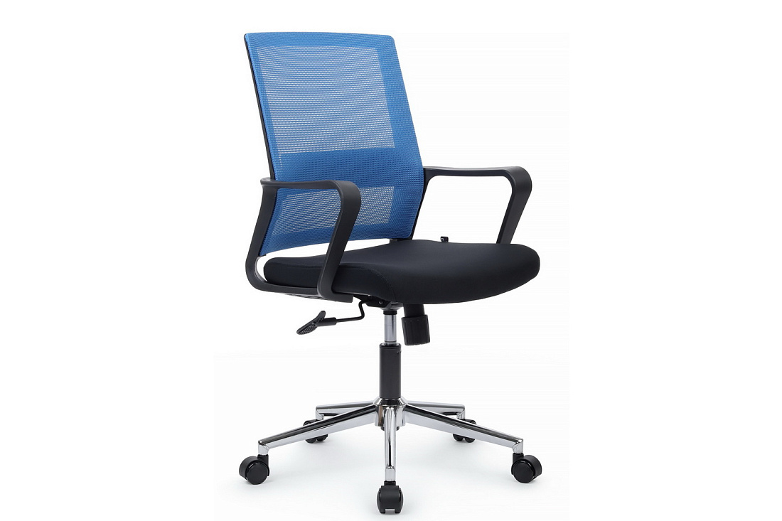 кресло rv chair mint m1029mbe синяя сетка / чёрная ткань фото