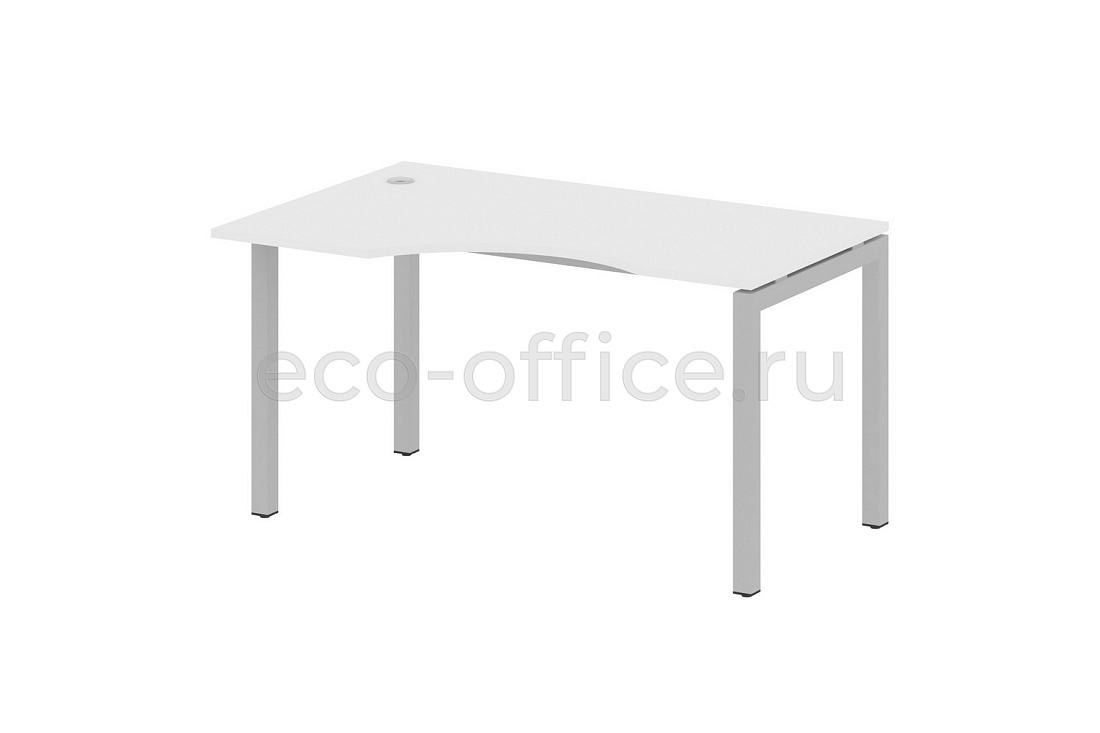 Стол криволинейный левый METAL SYSTEM QUATTRO 5x5 50БП.СА-2 Л Белый / Серый металл купить в Москве