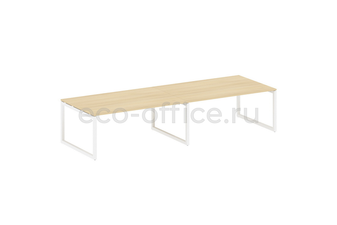 Стол переговорный (2 столешницы) METAL SYSTEM QUATTRO 5x5 50БО.ПРГ-2.5 Акация Лорка / Белый металл  стоимость