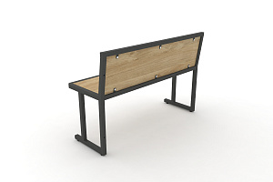 Скамья учебная двухместная DESK DK-1100L Тиквуд Светлый / Антрацит Металл фото