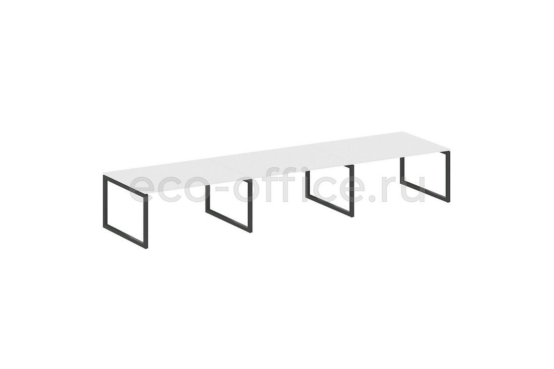 Стол переговорный (3 столешницы) METAL SYSTEM QUATTRO 5x5 50БО.ПРГ-3.4 Белый / Антрацит металл  стоимость