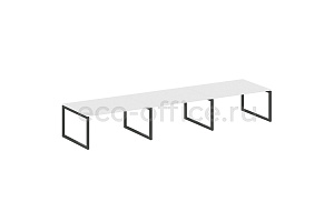 Стол переговорный (3 столешницы) METAL SYSTEM QUATTRO 5x5 50БО.ПРГ-3.4 Белый / Антрацит металл фото