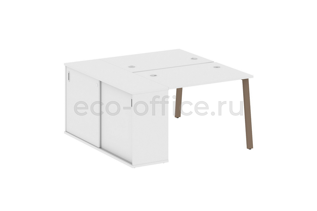 Рабочая станция с опорным шкафом-купе METAL SYSTEM STYLE БА.РС-СШК-1.1 Белый / Мокко металл  стоимость