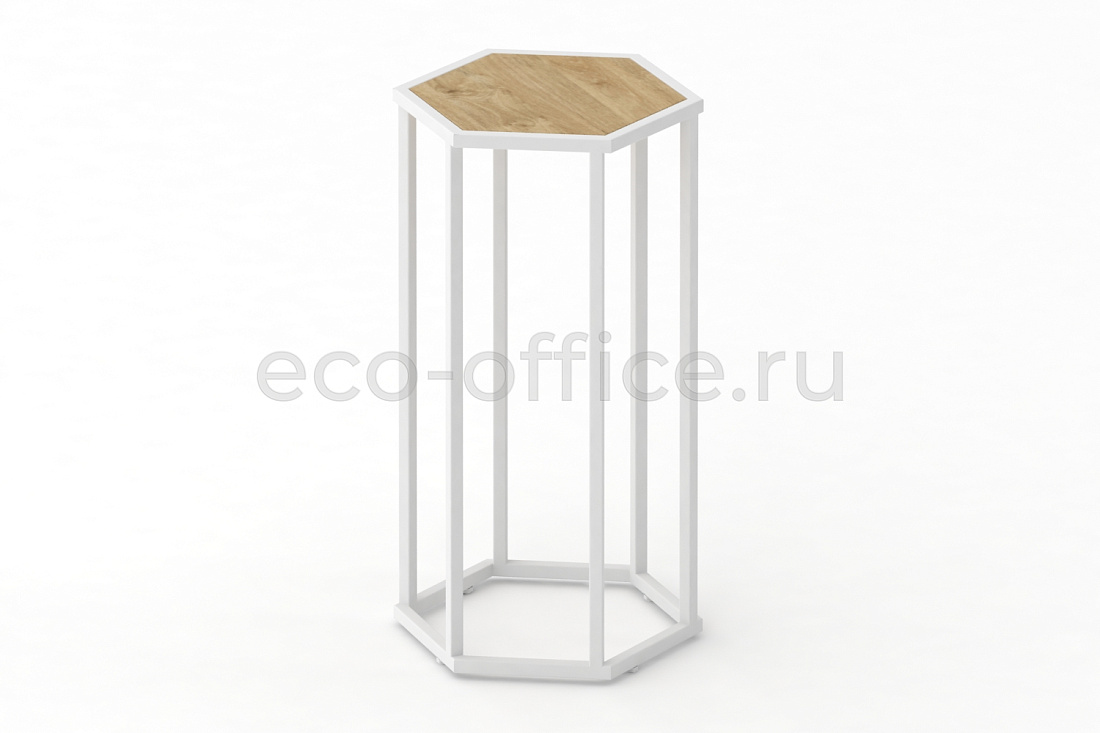 Стол журнальный HEX-800 Тиквуд Светлый / Белый металл  стоимость