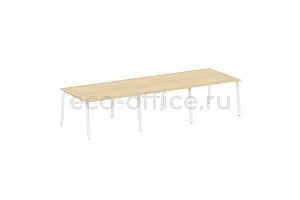 Стол переговорный (3 столешницы) METAL SYSTEM STYLE БА.ПРГ-3.2 Акация Лорка / Белый металл фото