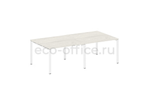 Стол переговорный (2 столешницы) METAL SYSTEM STYLE БП.ПРГ-2.2 Дуб Наварра / Белый металл фото