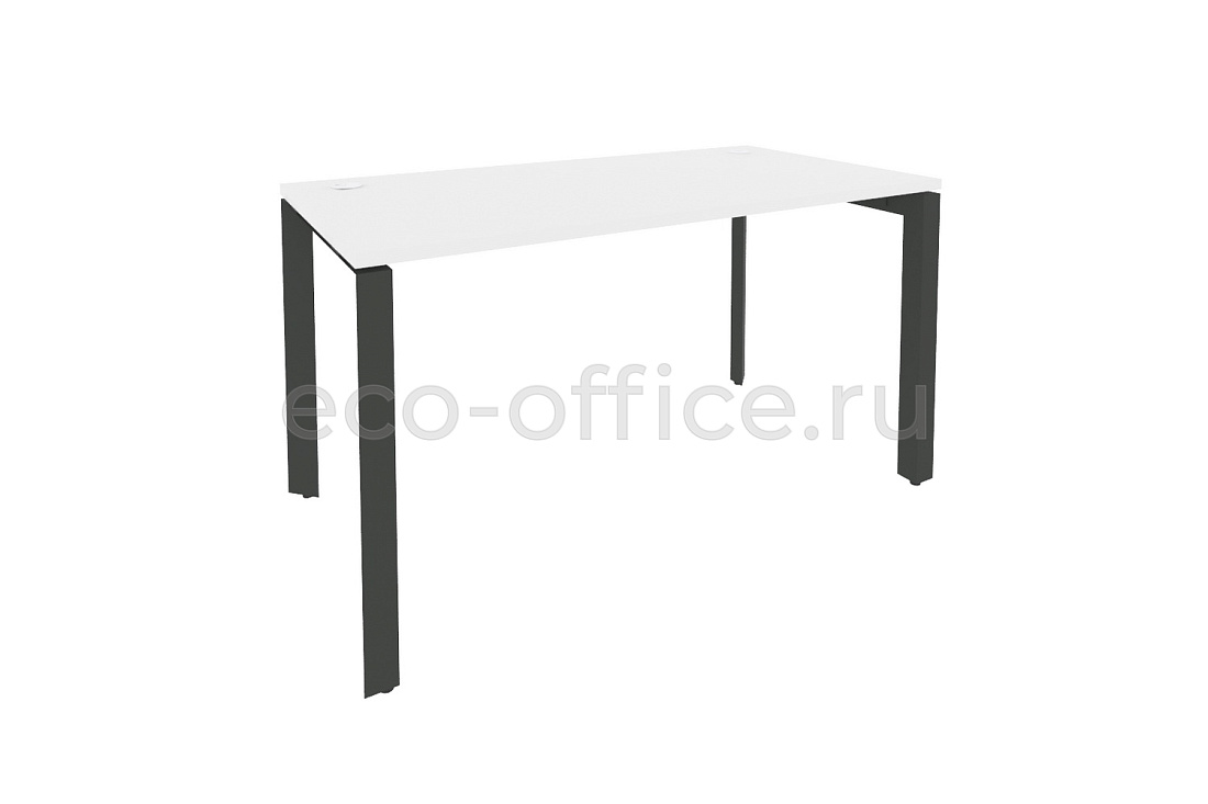 Стол рабочий на П-образном м/к ONIX O.MP-SP-3.7 Белый Бриллиант / Антрацит металл  купить в Москве