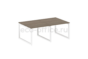 Стол переговорный (2 столешницы) METAL SYSTEM QUATTRO 5x5 50БО.ПРГ-2.1 Вяз Благородный / Белый металл фото