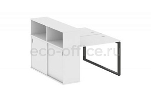 Рабочая станция с опорным шкафом-купе METAL SYSTEM STYLE БО.РС-СШК-2.1 Белый / Антрацит металл фото