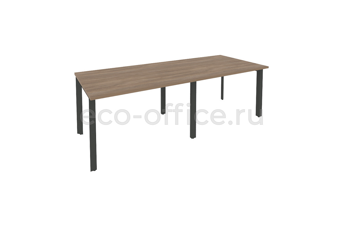 Стол переговорный (2 столешницы) ONIX O.MP-PRG-2.2 Дуб Аризона / Антрацит металл  купить в Москве