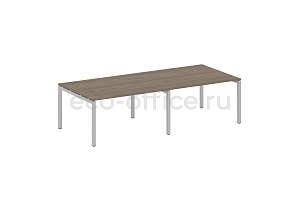 Стол переговорный (2 столешницы) METAL SYSTEM QUATTRO 5x5 50БП.ПРГ-2.3 Вяз Благородный / Серый металл фото