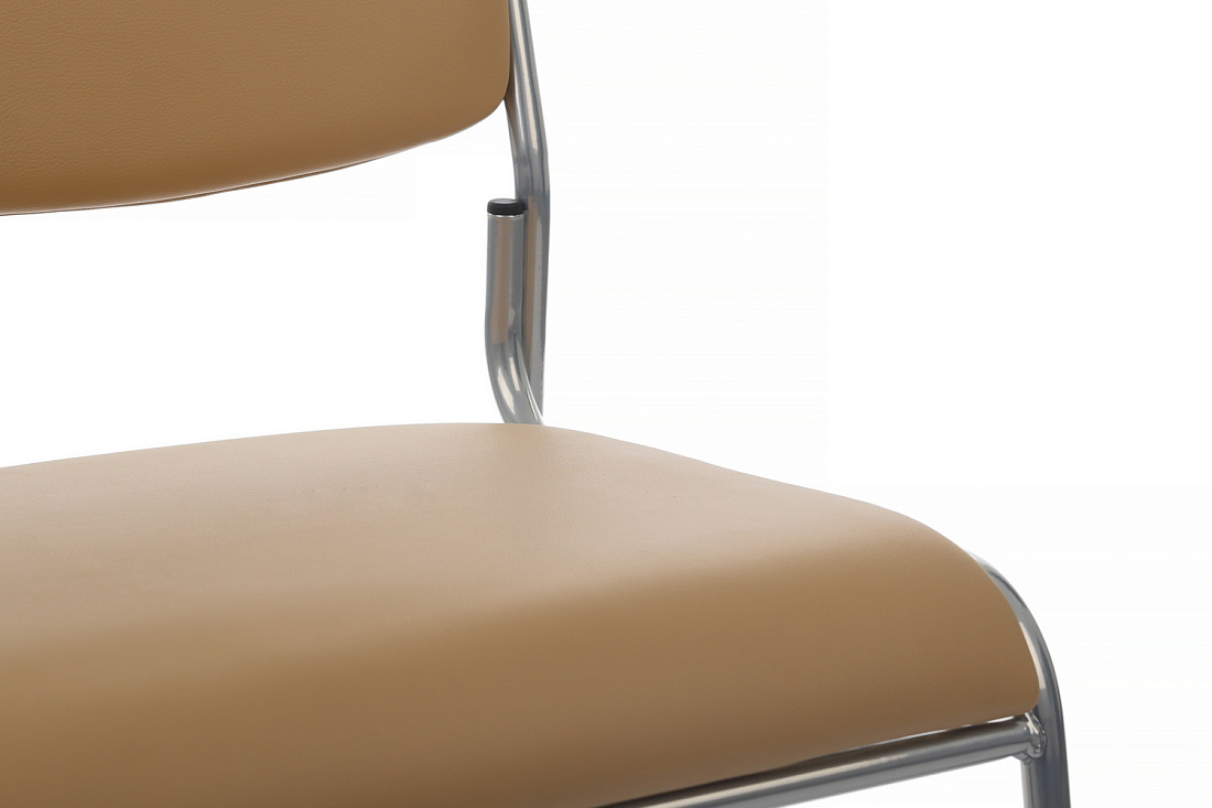 кресло rv chair nix omkl-02 бежевая экокожа / хром металл фото
