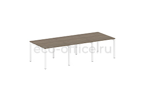 Стол переговорный (3 столешницы) METAL SYSTEM QUATTRO 5x5 50БП.ПРГ-3.1 Вяз Благородный / Белый металл фото