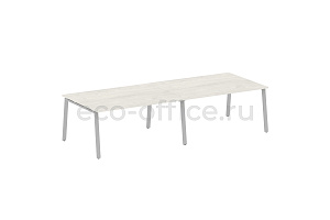Стол переговорный (2 столешницы) METAL SYSTEM STYLE БА.ПРГ-2.4 Дуб Наварра / Серый металл фото
