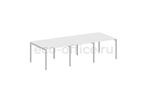 Стол переговорный (3 столешницы) METAL SYSTEM QUATTRO 4x4 40БП.ПРГ-3.1 Белый / Серый металл фото