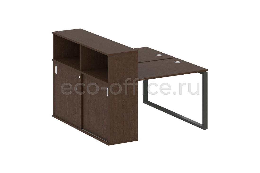 Рабочая станция с опорным шкафом-купе METAL SYSTEM STYLE БО.РС-СШК-2.1 Венге Цаво / Антрацит металл  стоимость