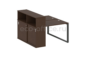 Рабочая станция с опорным шкафом-купе METAL SYSTEM STYLE БО.РС-СШК-2.1 Венге Цаво / Антрацит металл фото