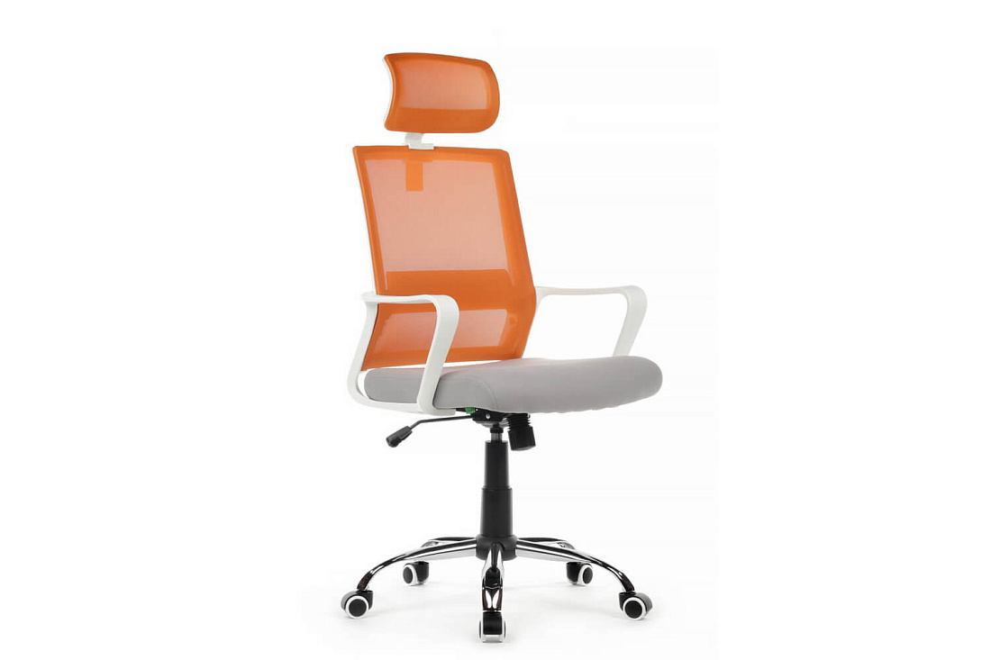 кресло rv chair mint 1029hw оранжевая сетка / серая ткань фото