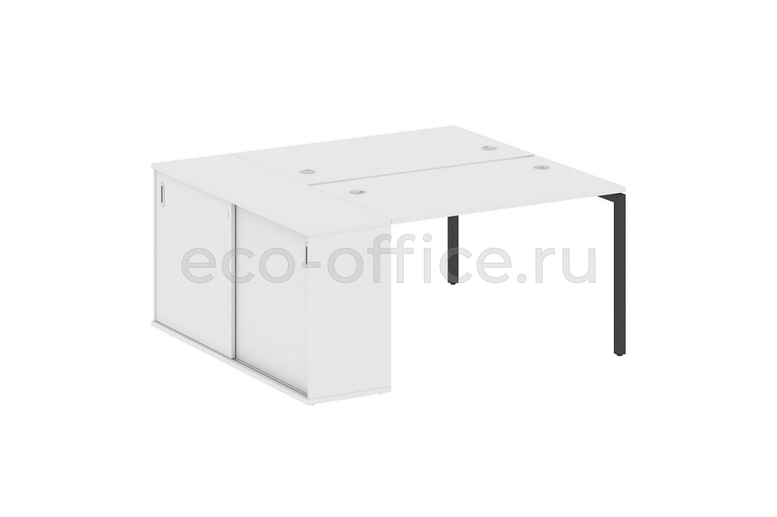 Рабочая станция с опорным шкафом-купе METAL SYSTEM QUATTRO 4x4 40БП.РС-СШК-1.2 Белый / Антрацит металл  стоимость