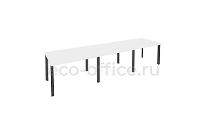Стол переговорный (3 столешницы) ONIX O.MP-PRG-3.2 Белый Бриллиант / Антрацит металл фото
