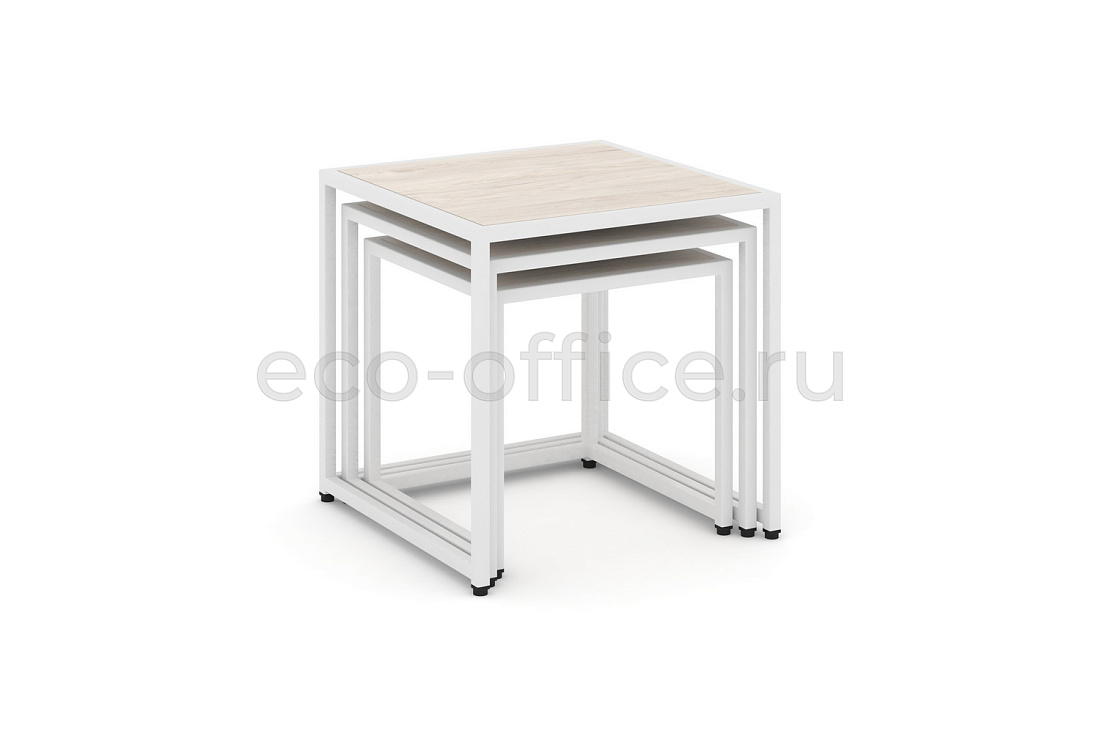 Стол журнальный LOFT VR.L-SJK-40 Денвер Светлый / Белый металл  стоимость