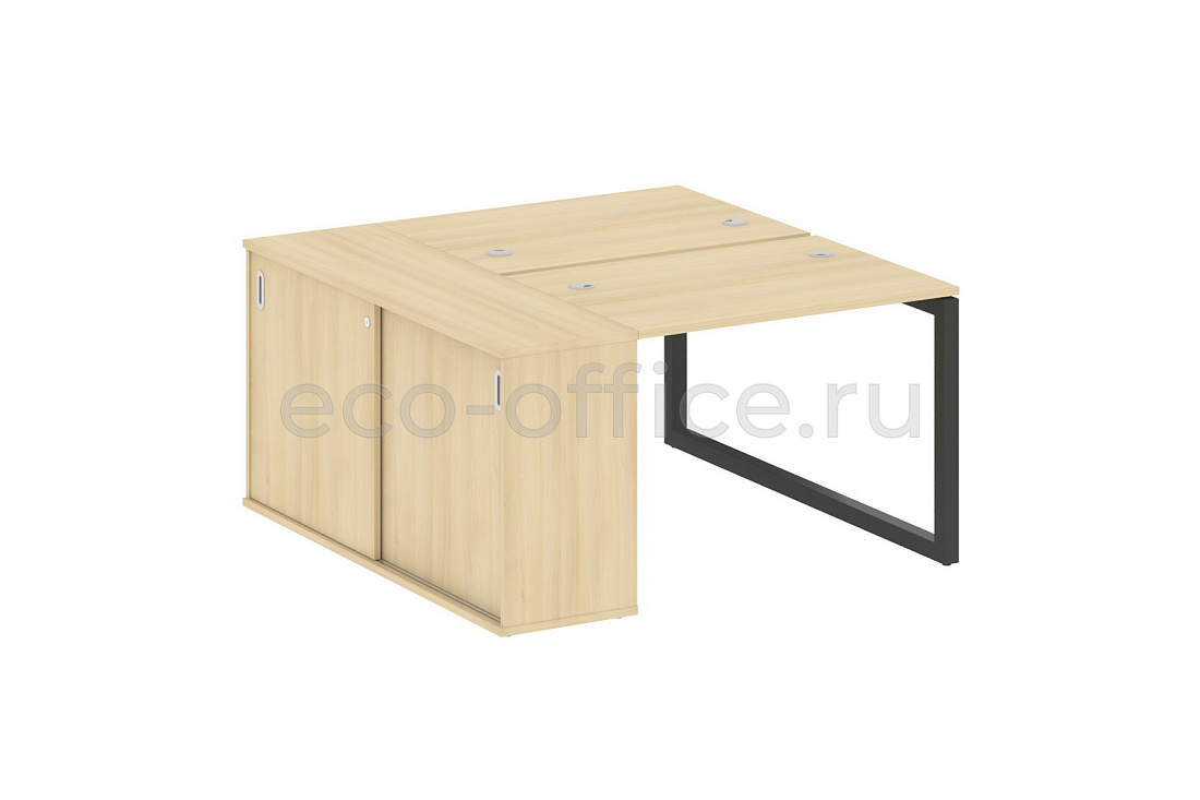 Рабочая станция с опорным шкафом-купе METAL SYSTEM QUATTRO 5x5 50БО.РС-СШК-1.1 Акация Лорка / Антрацит металл  стоимость