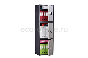Шкаф бухгалтерский AIKO SL-150/3T EL Графит (RAL 7024) / Светло-серый (RAL 7038) фото
