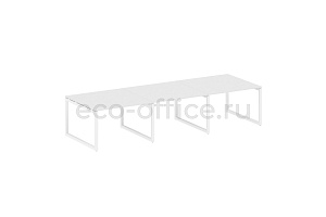 Стол переговорный (3 столешницы) METAL SYSTEM QUATTRO 5x5 50БО.ПРГ-3.2 Белый / Белый металл фото