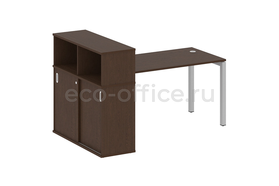 Стол письменный с опорным шкафом-купе METAL SYSTEM QUATTRO 5x5 50БП.РС-СШК-3.3 Венге Цаво / Серый металл купить в Москве