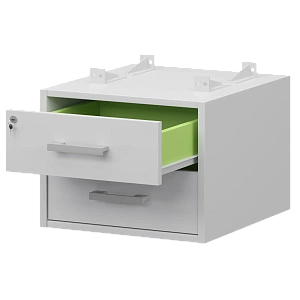 Тумба подвесная для столов на м/каркасе гл.600 мм Protech АМТ2-02Ц.60 Белый/Белый фото