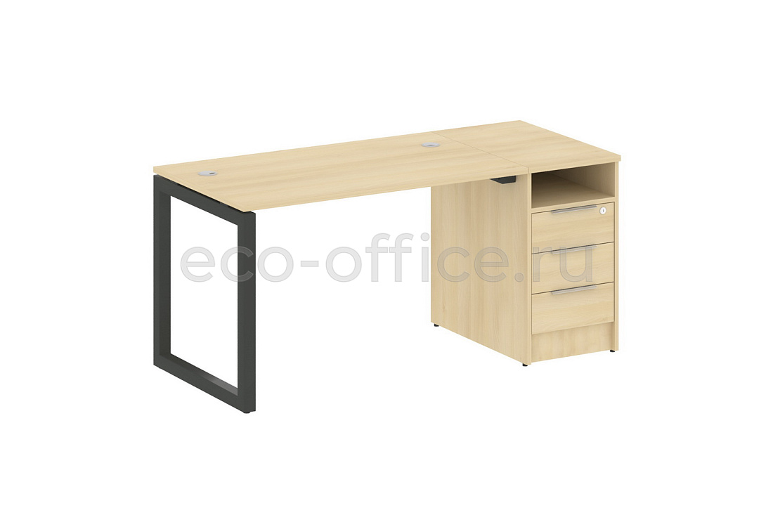 Рабочая станция с опорной тумбой METAL SYSTEM QUATTRO 5x5 50БО.РС-СТП-1.2 Акация Лорка / Антрацит металл  стоимость
