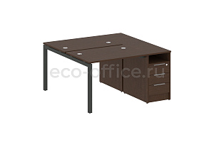 Рабочая станция с опорной тумбой METAL SYSTEM QUATTRO 5x5 50БП.РС-СТП-2.1 Венге Цаво / Антрацит металл фото