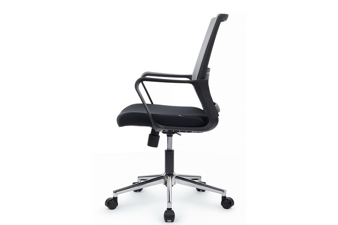 кресло rv chair mint m1029mbe серая сетка / чёрная ткань фото