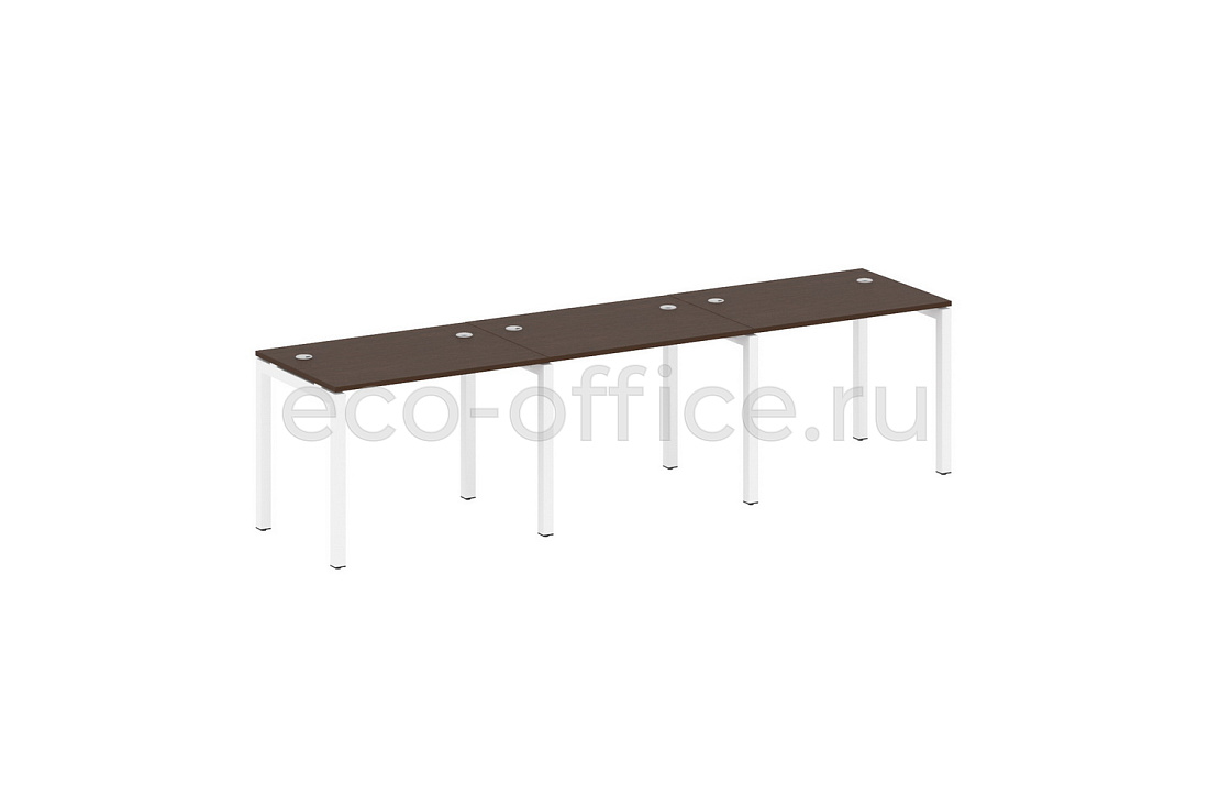 Рабочая станция на 3 рабочих места METAL SYSTEM QUATTRO 5x5 50БП.СМ-3.1 Венге Цаво / Белый металл  стоимость