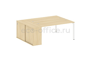 Рабочая станция с опорным шкафом-купе METAL SYSTEM STYLE БП.РС-СШК-1.4 Акация Лорка / Белый металл фото