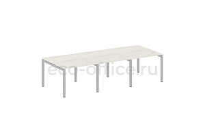 Стол переговорный (3 столешницы) METAL SYSTEM QUATTRO 5x5 50БП.ПРГ-3.1 Дуб Наварра / Серый металл фото