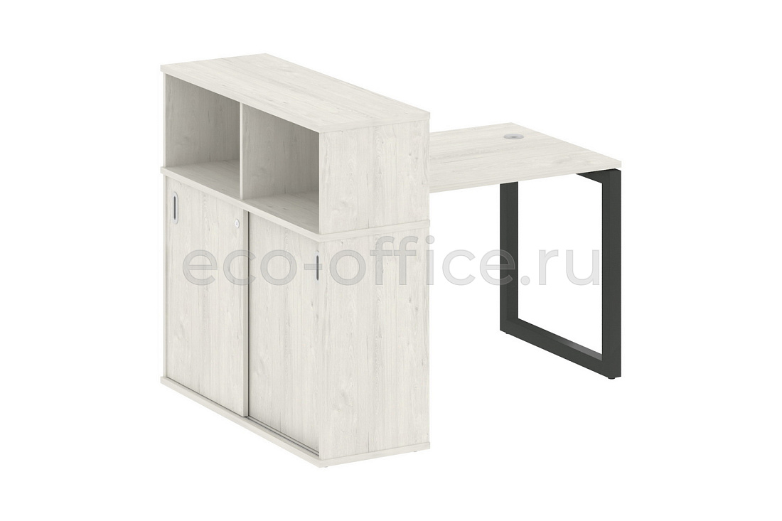 Стол письменный с опорным шкафом-купе METAL SYSTEM QUATTRO 5x5 50БО.РС-СШК-3.1 Дуб Наварра / Антрацит металл   стоимость