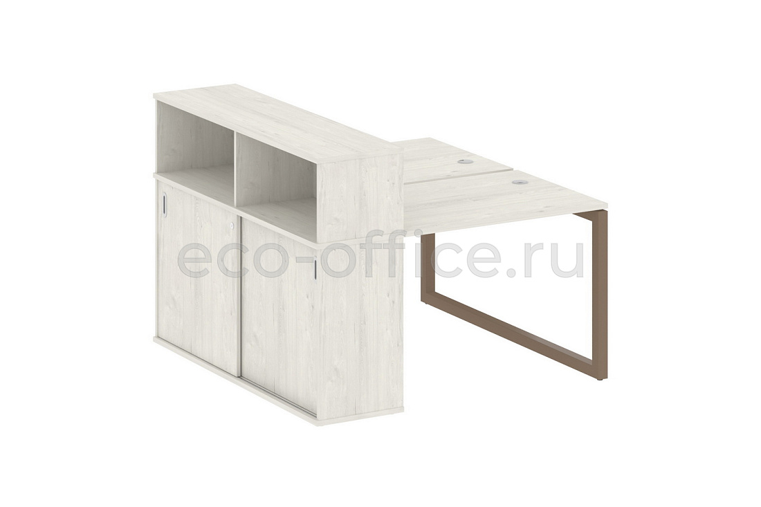 Рабочая станция с опорным шкафом-купе METAL SYSTEM QUATTRO 5x5 50БО.РС-СШК-2.1 Дуб Наварра / Мокко металл  стоимость